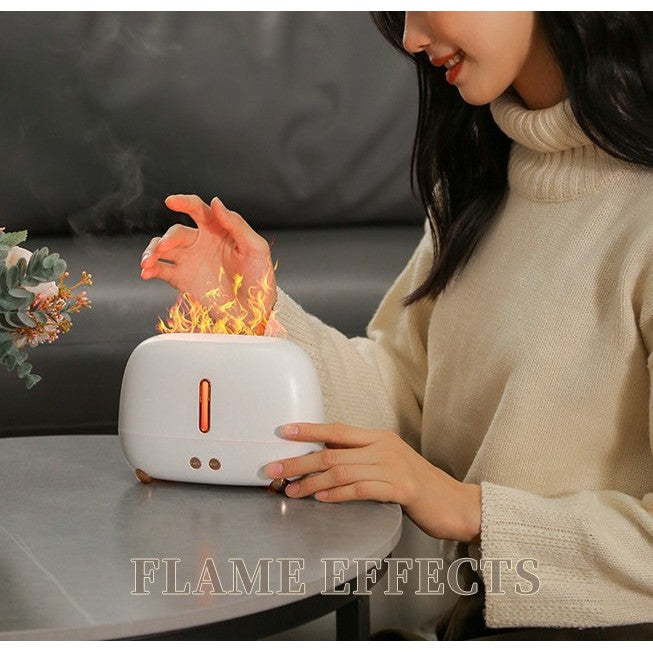 Umidificator de tip flacăra cu Aromaterapie , 7 culori , 250 ml