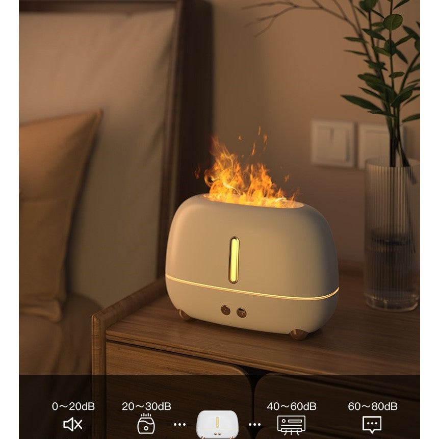 Umidificator de tip flacăra cu Aromaterapie , 7 culori , 250 ml