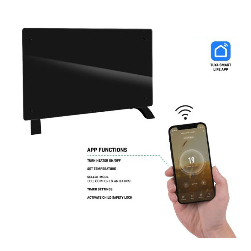 Convector Electric pentru Caldura Smart 2000W cu Wi-Fi și Termostat - Control prin Telefon Mobil