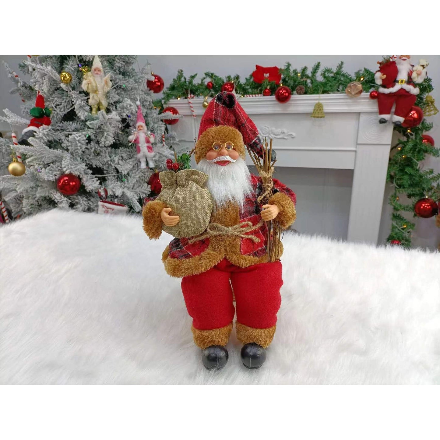 Jucărie Decorativă, Moș Crăciun, Asezat cu Surcele