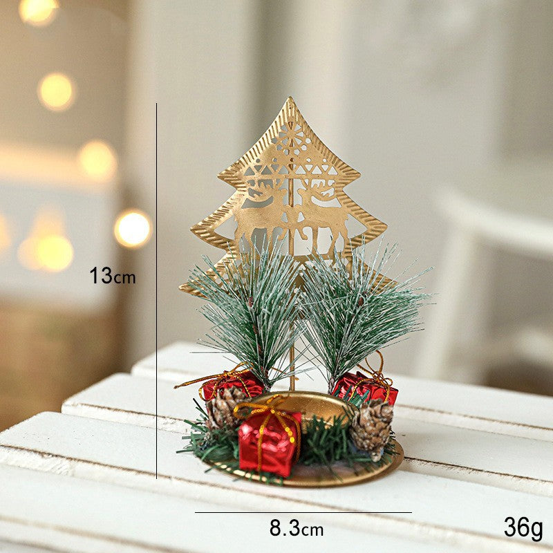 Suport Decorativ pentru Lumanare de Craciun, Ornament pentru Lumanare pe Masa