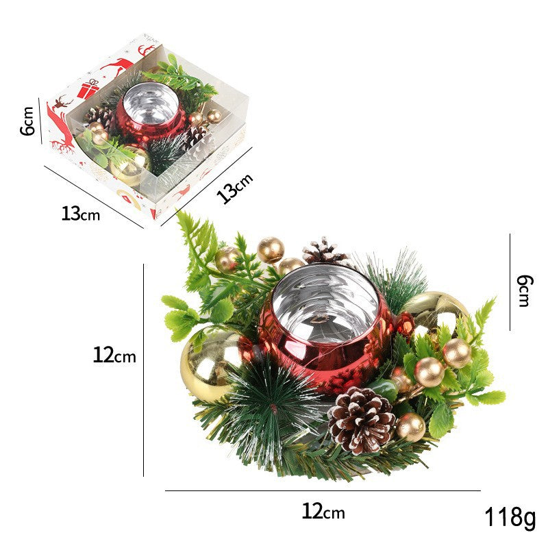 Suport pentru Lumanare de Craciun, Model Glob pentru Brad 2 Conuri