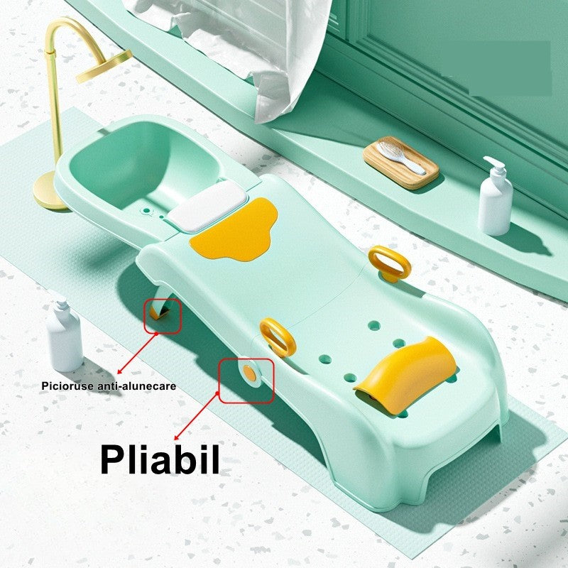 Suport pliabil pentru spălarea parului la copii - Verde