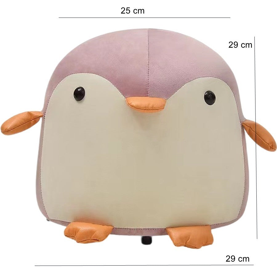 Taburet pentru copii in forma de pinguin, Roz