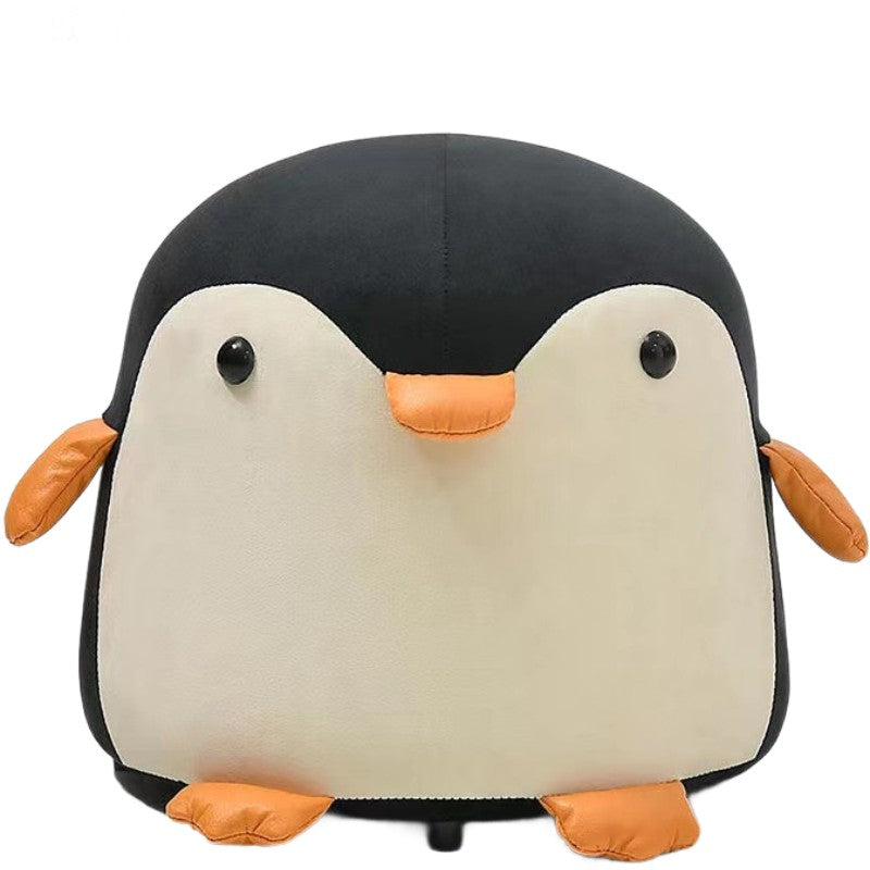 Taburet pentru copii in forma de pinguin, Negru