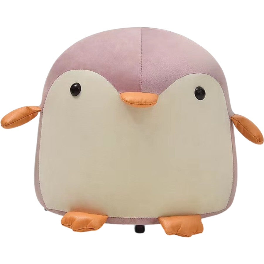 Taburet pentru copii in forma de pinguin, Roz