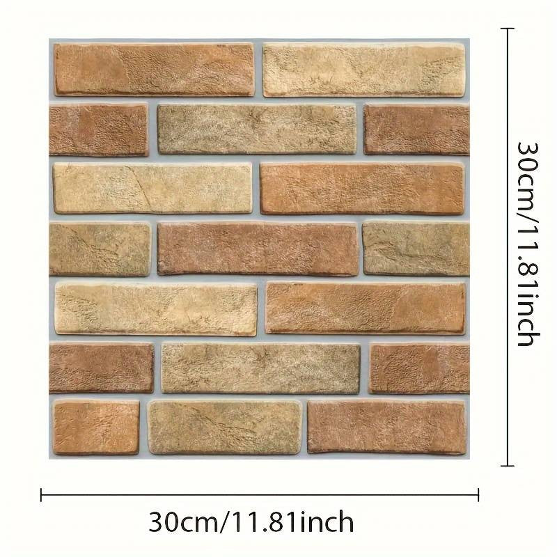 Set 10 placi tapet autocolont 3D cu imitație de cărămidă de piatra 30x30cm