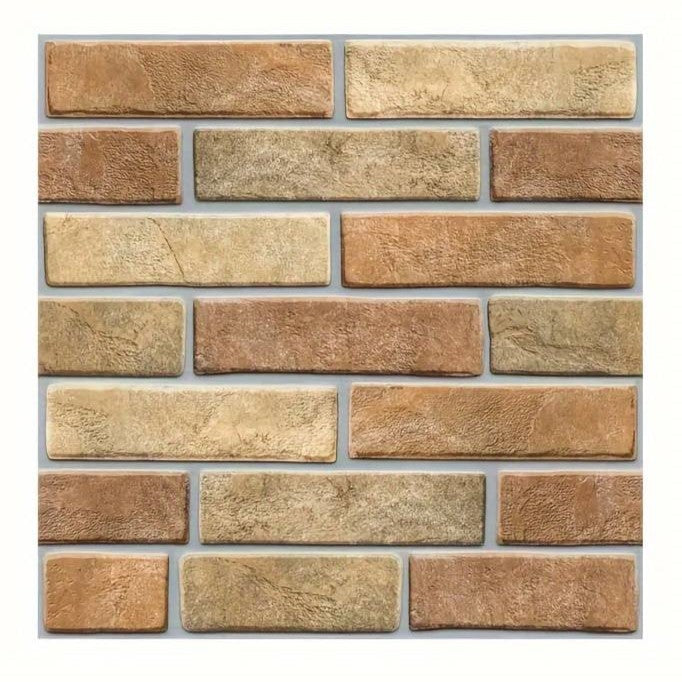 Set 10 placi tapet autocolont 3D cu imitație de cărămidă de piatra 30x30cm