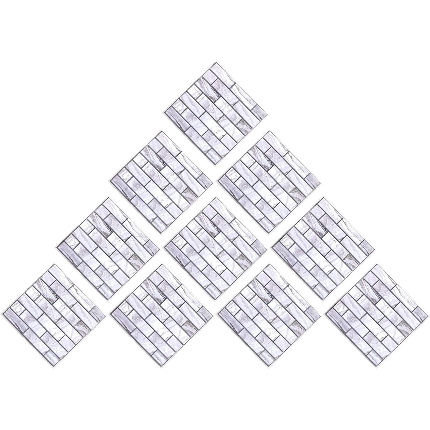 Set 10 Placi tapet autocolant 3D cu imitație de marmura , 30x30 cm