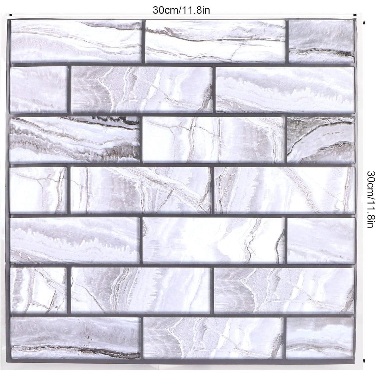 Set 10 Placi tapet autocolant 3D cu imitație de marmura , 30x30 cm