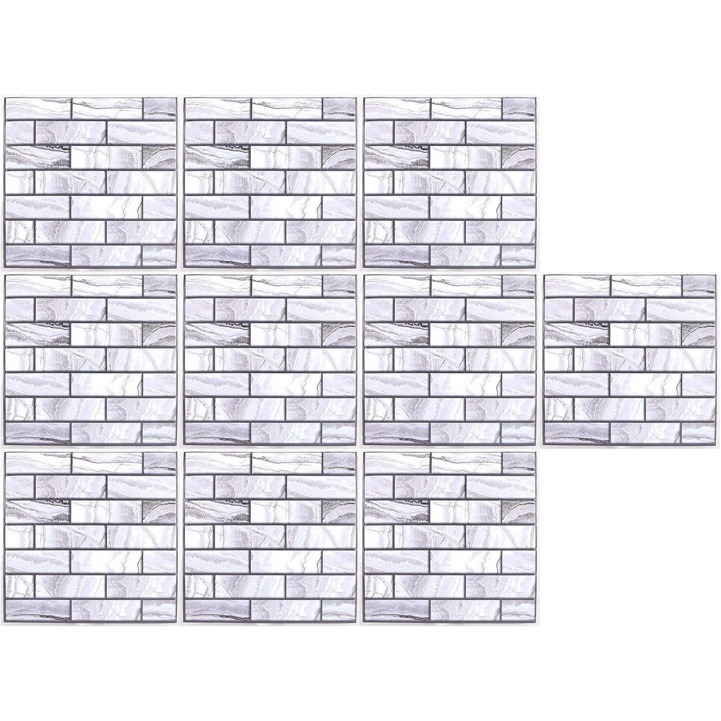 Set 10 Placi tapet autocolant 3D cu imitație de marmura , 30x30 cm