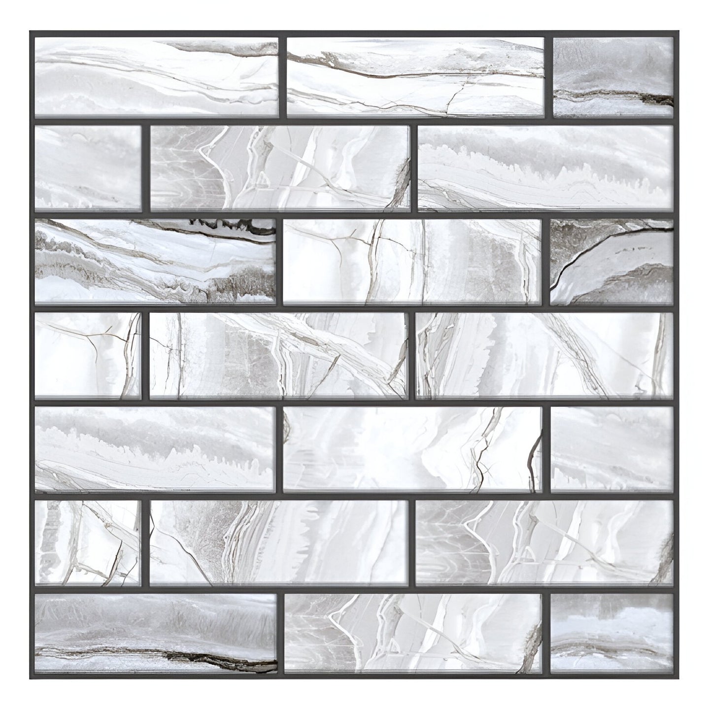 Set 10 Placi tapet autocolant 3D cu imitație de marmura , 30x30 cm