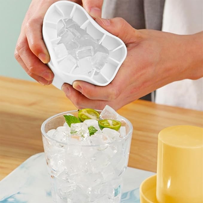 Forma de gheata din silicon cu capac in forma de pahar