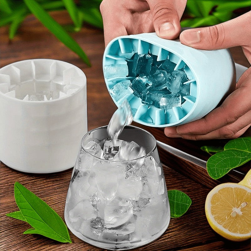 Forma de gheata din silicon cu capac in forma de pahar