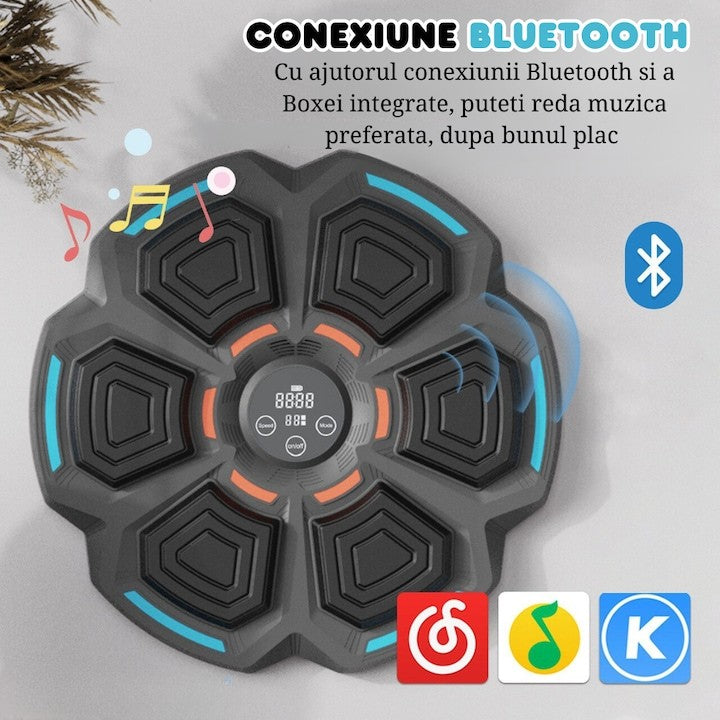 Jucarie de Boxat cu Muzica si Lumini si Manusi incluse 41.5 X 6.5 X 42 CM, Conexiune Bluetooth-Negru