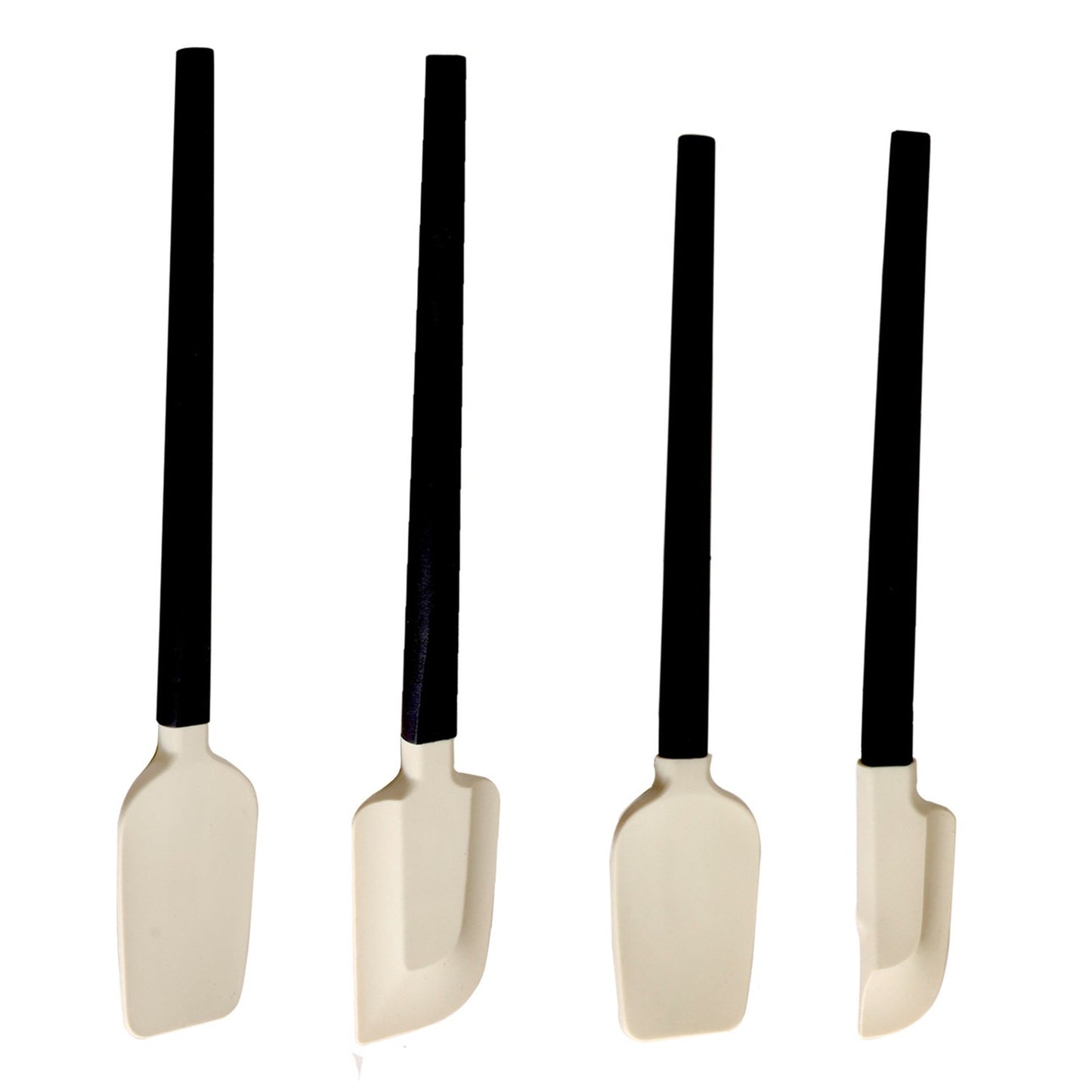 Ustensile de Bucatarie, Set din 4 bucati, din Silicon si Lemn, Spatule de Diferite Dimensiuni, Termo rezistente, Antiaderente, Instrument de Amestecat in Bucatarie