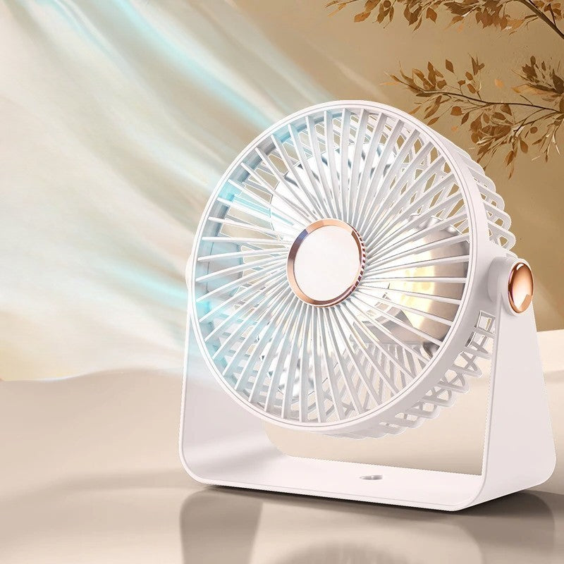 🌀 Ventilator 2 în 1 MaisonElise, de Masă sau Perete, 5 Trepte, USB Type-C, 1200 mAh, Ultra Silențios, 17.5 cm, Alb