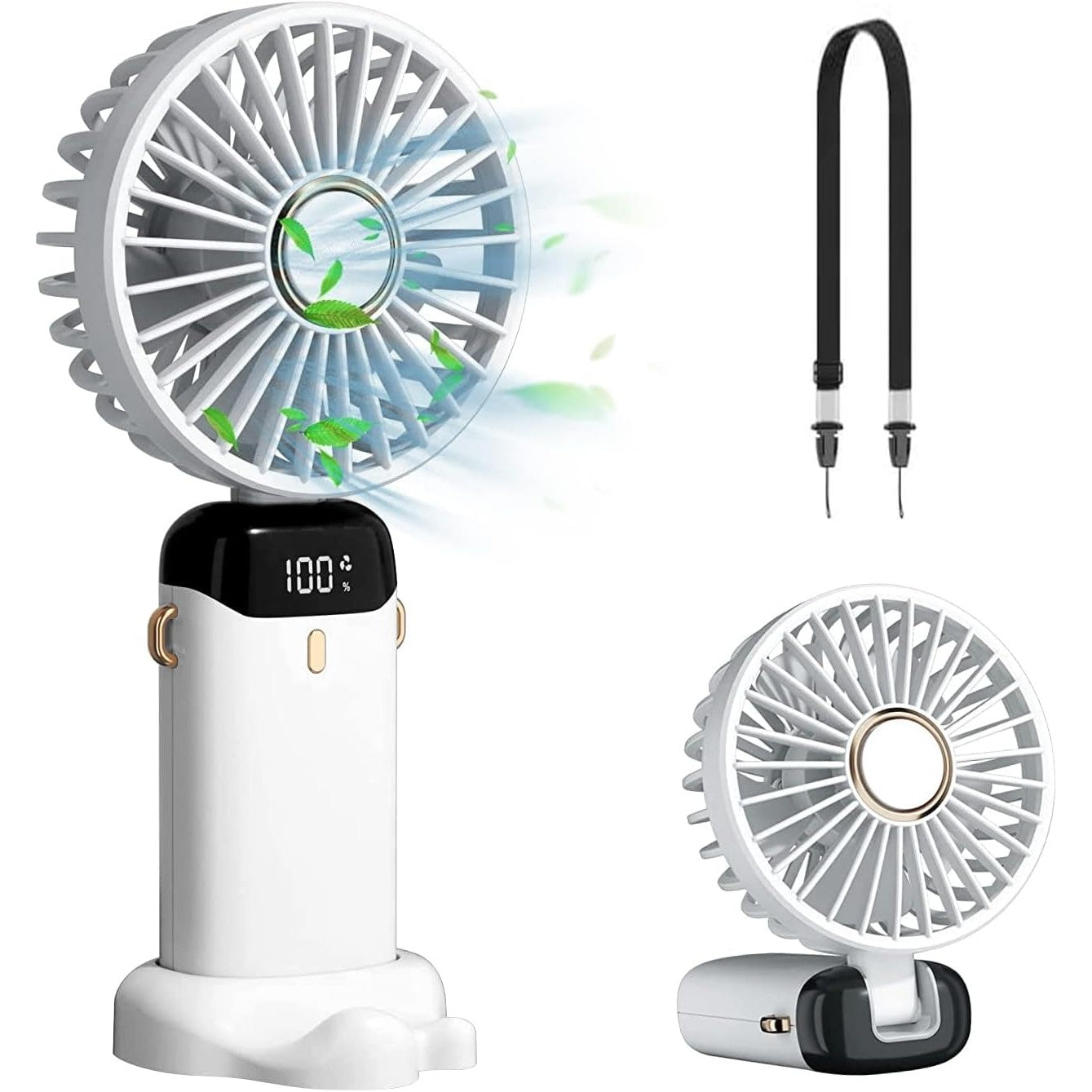 Ventilator Ultra Portabil cu Aromaterapie Maison Elise – 3 în 1, Alb