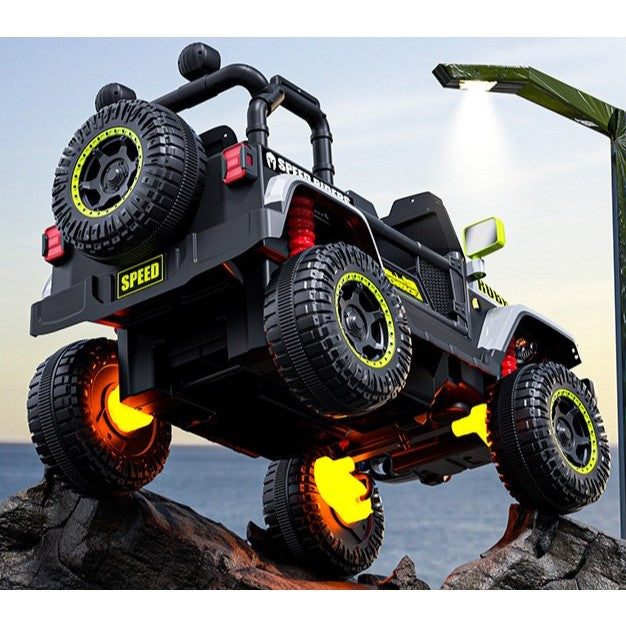 Mașină Electrică pentru Copii 3-9 ani, Off-Road, Conectare Bluetooth, telecomandă, Tracțiune Integrală, Lumina Intermitenta, Baterie 12V 7Ah, 120x63x68cm