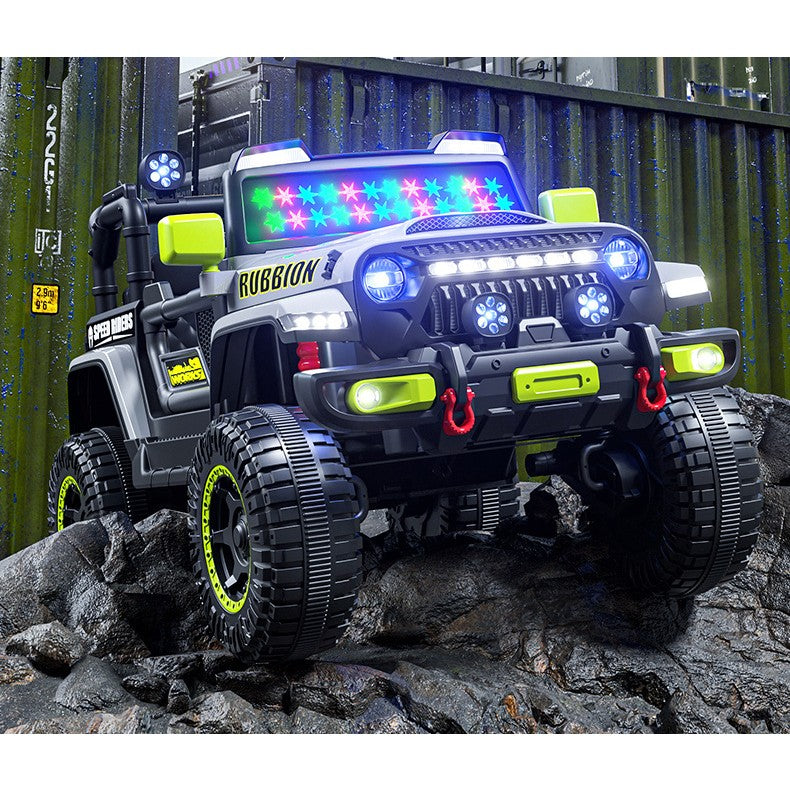 Mașină Electrică pentru Copii 3-9 ani, Off-Road, Conectare Bluetooth, telecomandă, Tracțiune Integrală, Lumina Intermitenta, Baterie 12V 7Ah, 120x63x68cm