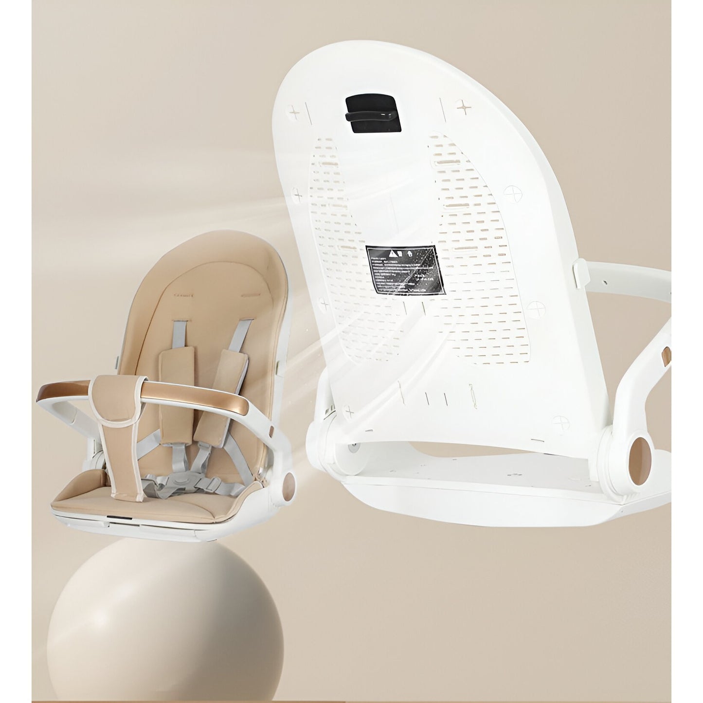 Cărucior sport 3in1, 6-36 luni , reversibil, pliabil, tăviță pentru masa, roti 360 si parasolar-Model Jungle -Crem