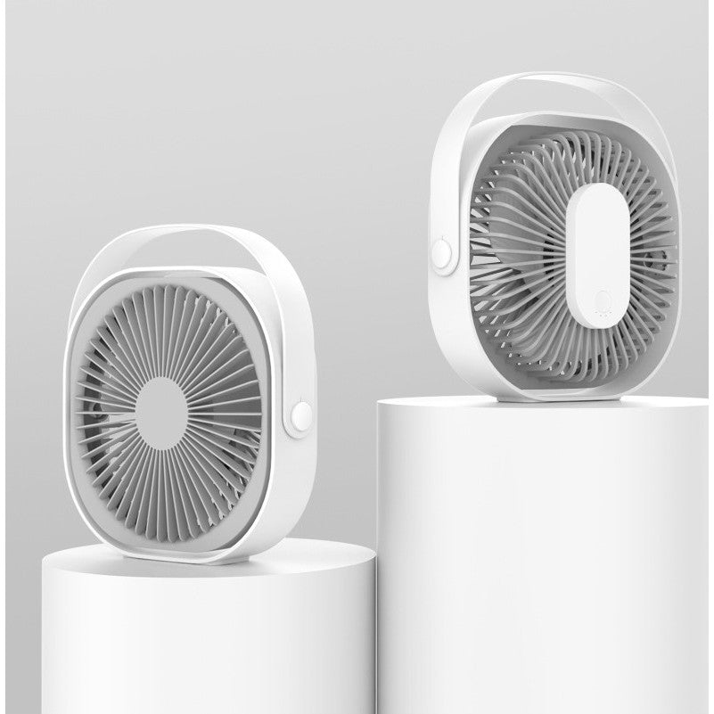 Mini Ventilator de Birou Maison Elise – USB, 3 Viteze, Rotire 360°, Design Pisicuță, 1500 mAh, Alb Elegant