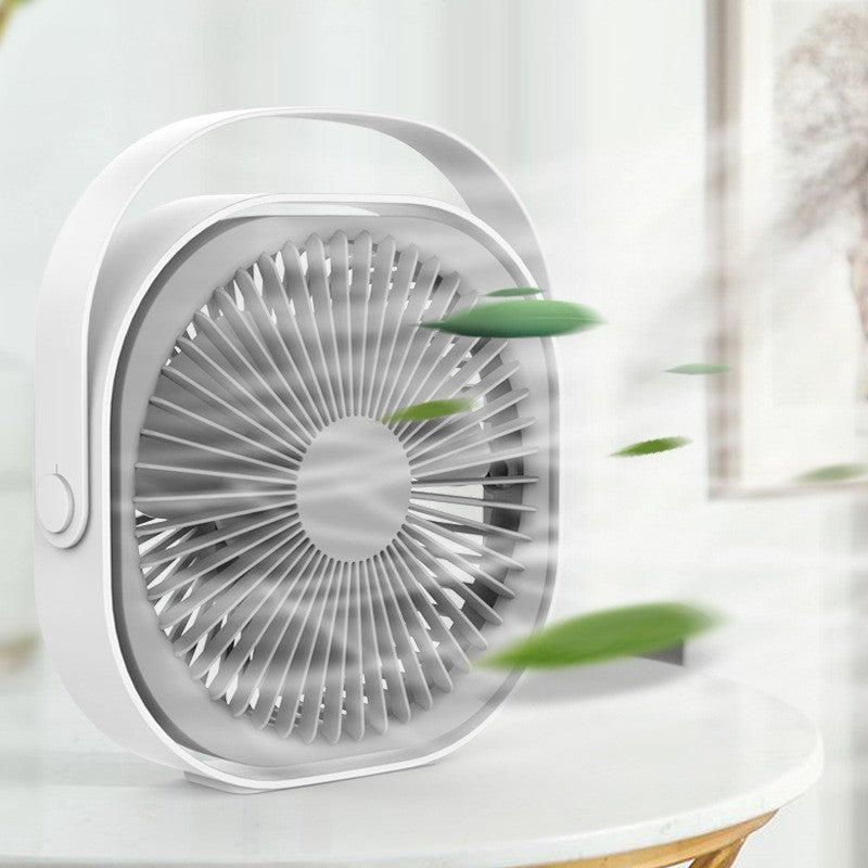 Mini Ventilator de Birou Maison Elise – USB, 3 Viteze, Rotire 360°, Design Pisicuță, 1500 mAh, Alb Elegant