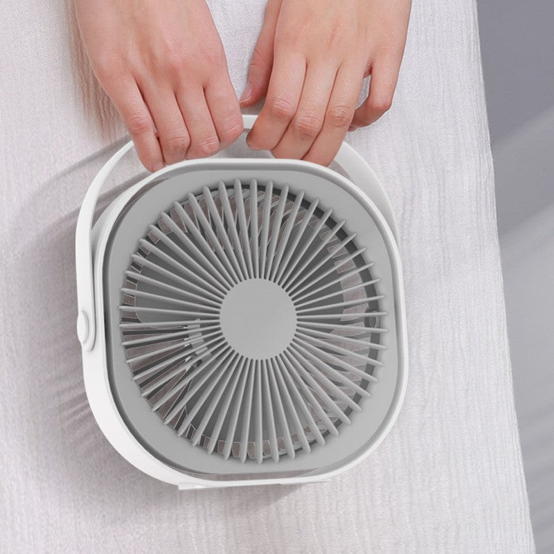 Mini Ventilator de Birou Maison Elise – USB, 3 Viteze, Rotire 360°, Design Pisicuță, 1500 mAh, Alb Elegant