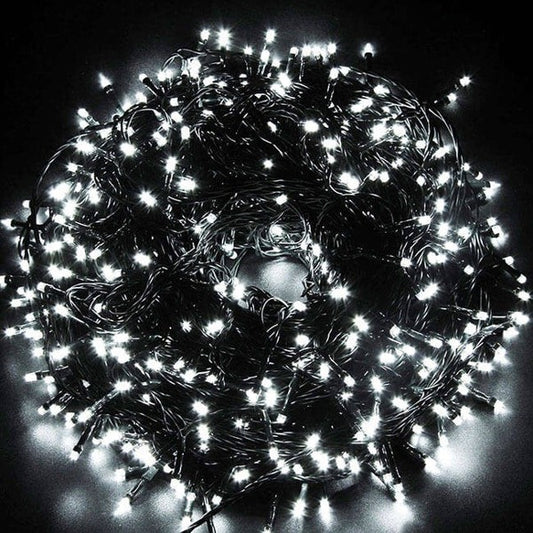 Instalație de Crăciun Liniara 23m, 300 LED, 8 jocuri de lumini, Led in 6 colțuri, Lumina Alb Rece