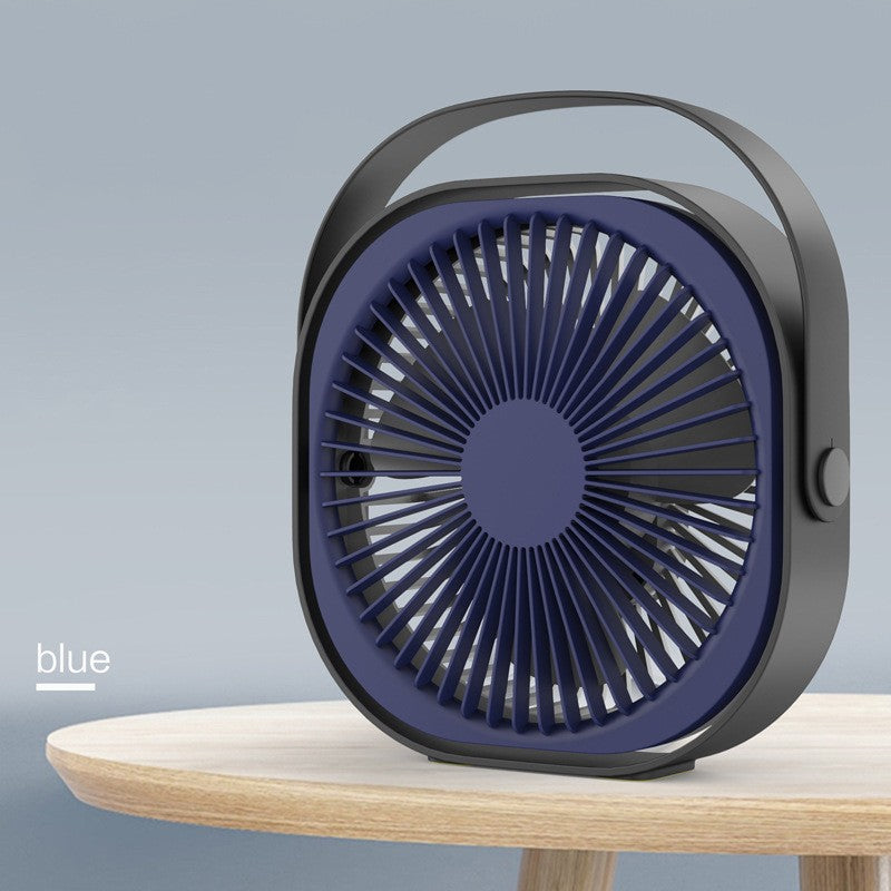 Mini Ventilator de Birou Maison Elise – USB, 3 Viteze, Rotire 360°, Design Pisicuță, Albastru Pastel
