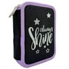 Penar Echipat Dublu Negru Lila "Always Shine" 14x4x20cm