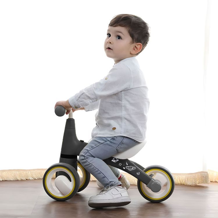 Mini bicicleta fara pedale, triciclu copii cu roti EVA, 50x22x39 cm, negru