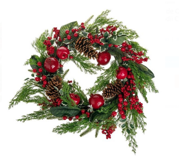 Coronita Decorativa de Craciun cu Pomusoare Mere Rodii Conuri Ramuri Ø70m