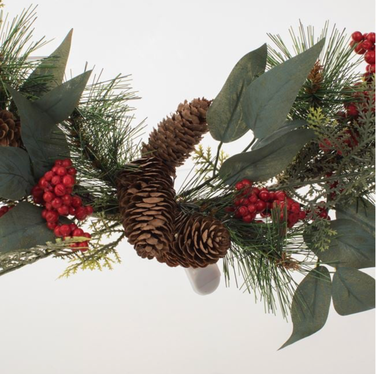 Coronita Decorativa de Craciun Metalica cu Ramuri Pomusoare & Lumina - Ø40cm