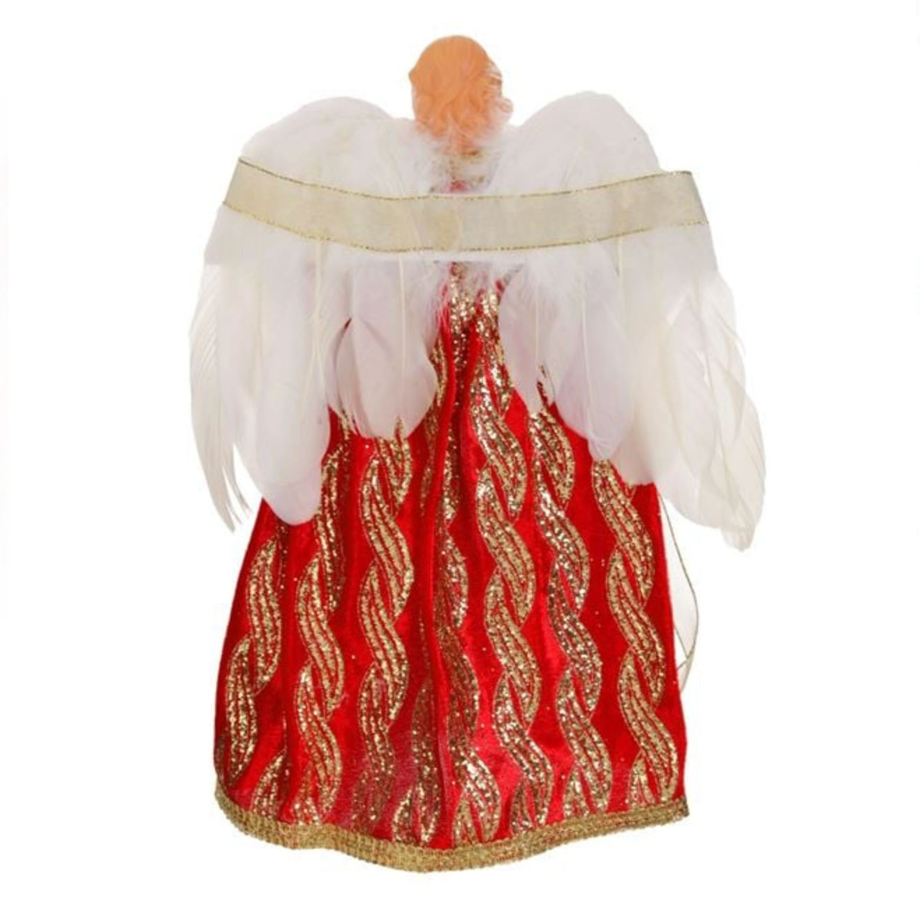 Varf Brad de Craciun Figurina de Inger cu Capa Rosie & Aripi 39cm