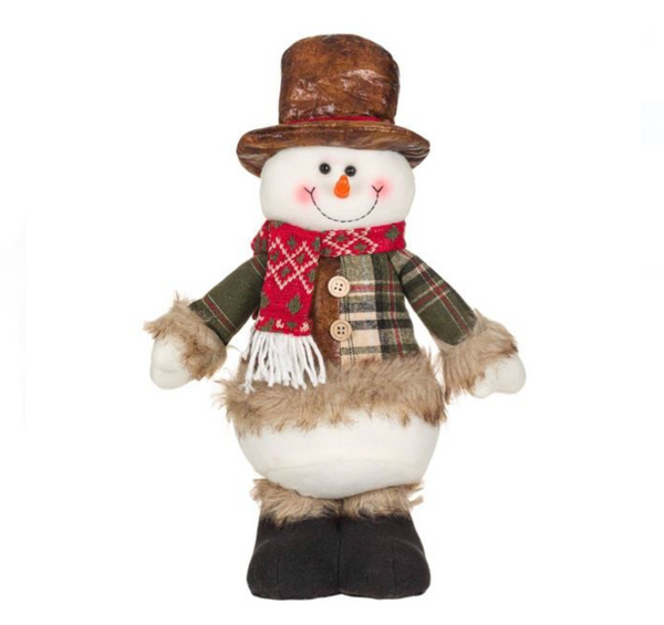 Figura Decorativa de Craciun Om de Zapada Sacou Verde Palarie Maro 41cm