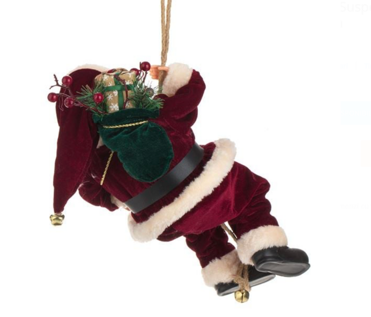 Figurina Decorativa Suspendabila Mos Craciun cu Sac 45cm