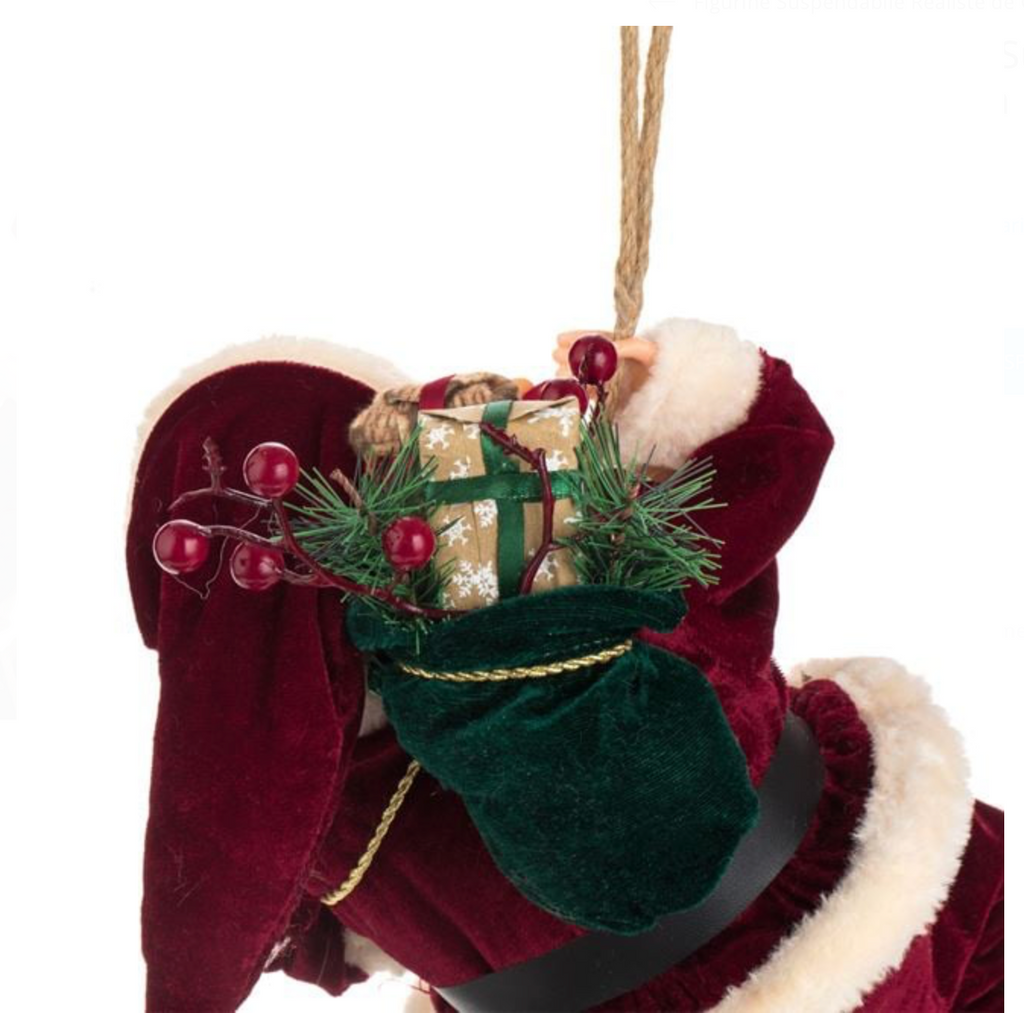 Figurina Decorativa Suspendabila Mos Craciun cu Sac 45cm