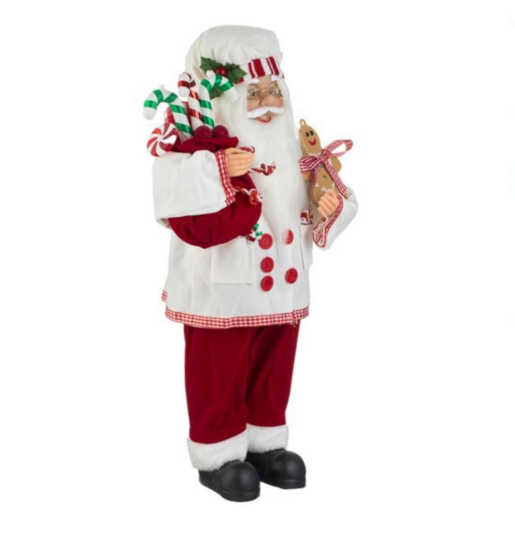 Figurina Decorativa Mos Craciun Cofetar 45cm