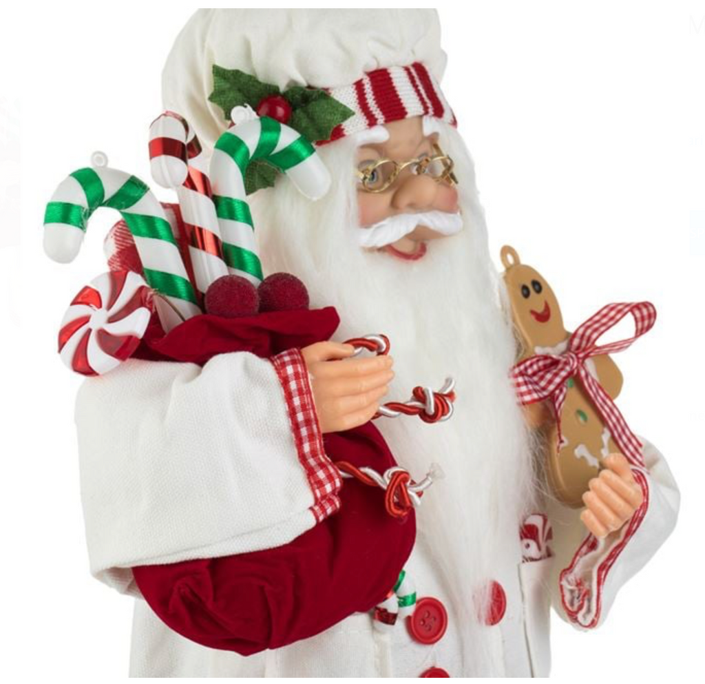 Figurina Decorativa Mos Craciun Cofetar 45cm