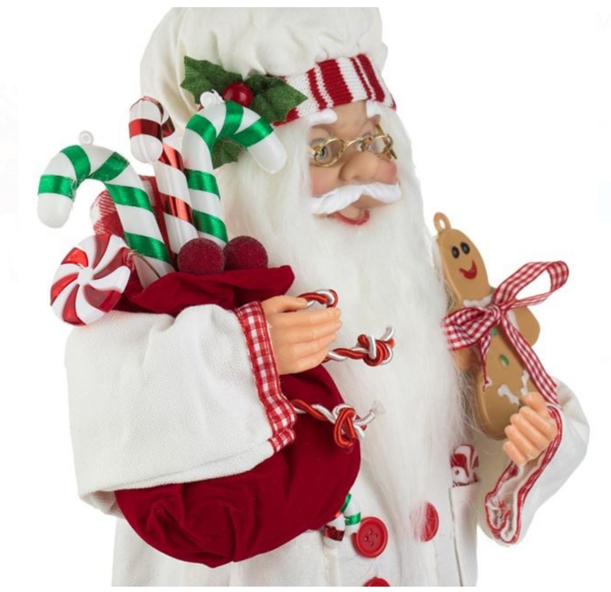 Figurina Decorativa Mos Craciun Cofetar 45cm