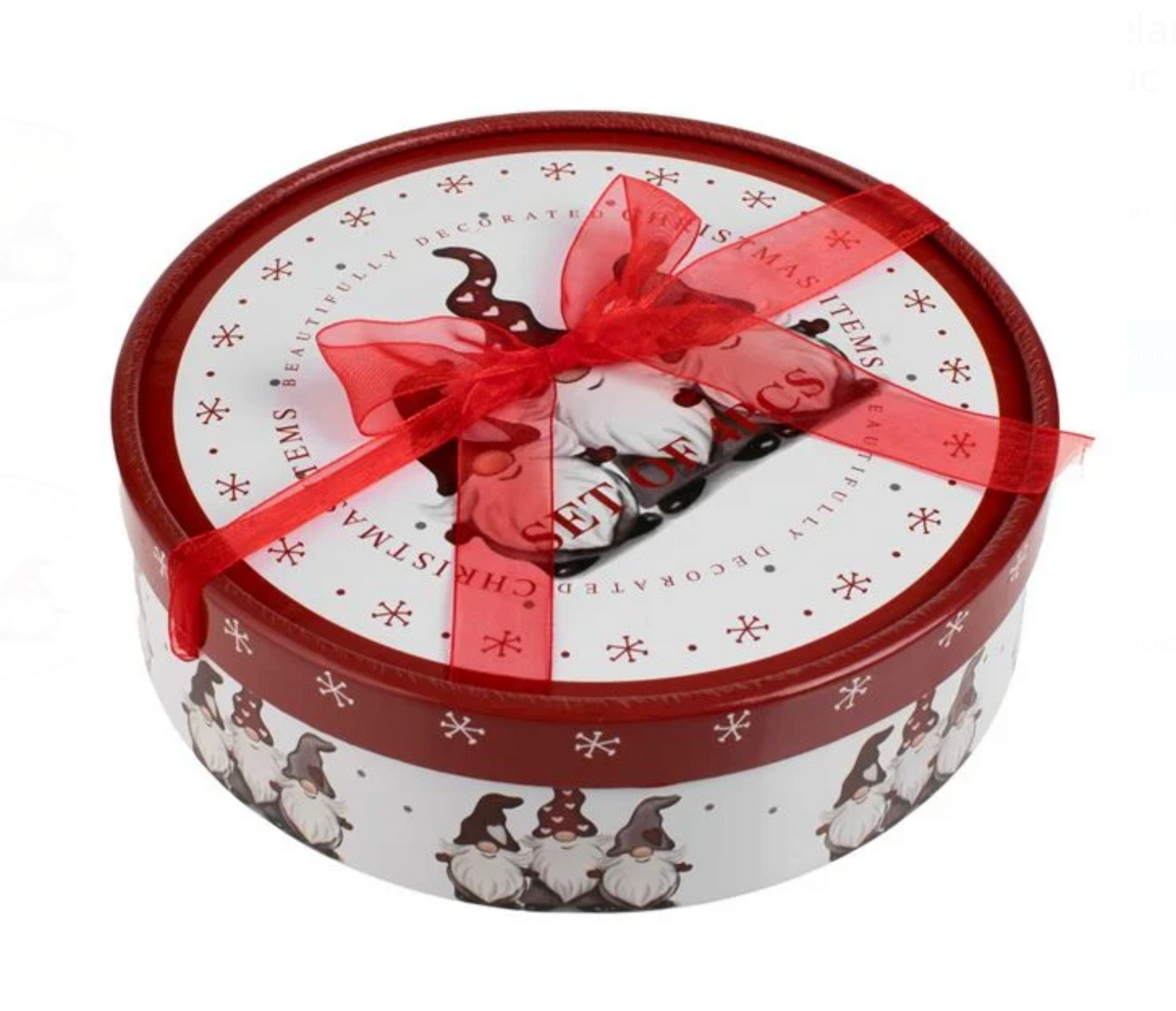 Set Farfurii din Portelan de Craciun cu Model Gnome Ø19cm - 4buc