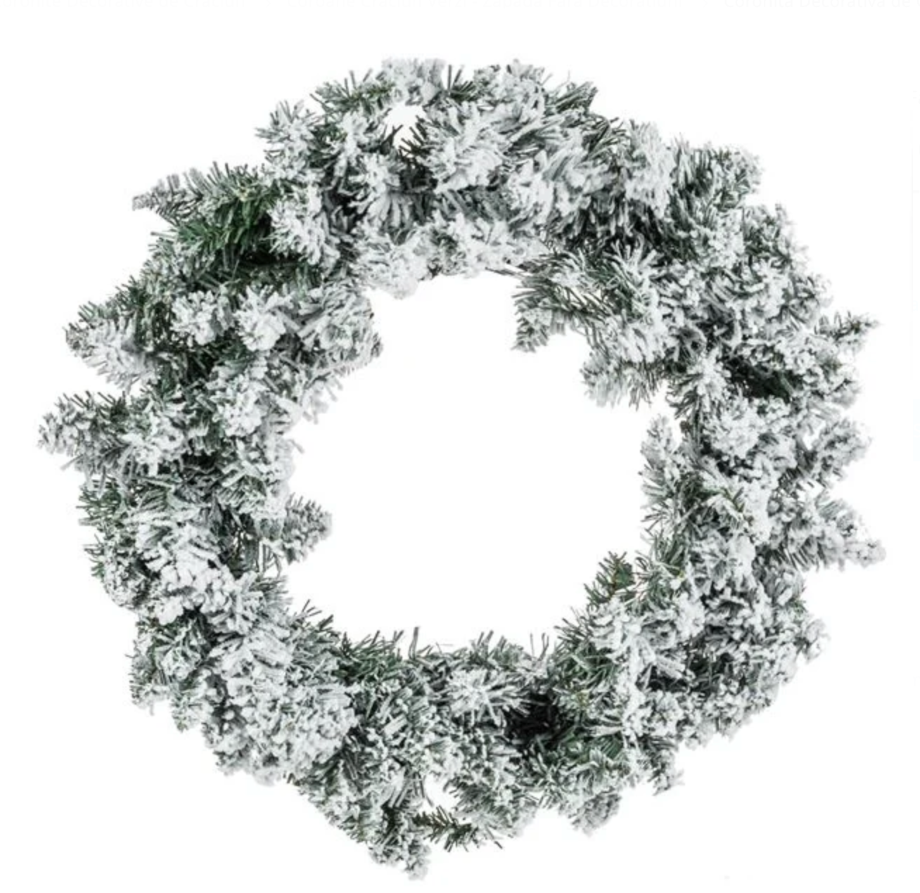 Coronita Decorativa de Craciun Verde Ninsa cu 120 de Crengute - Ø60cm