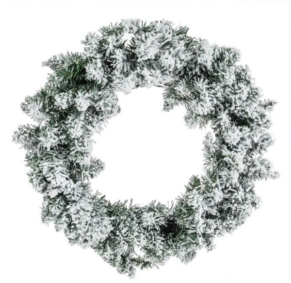 Coronita Decorativa de Craciun Verde Ninsa cu 120 de Crengute - Ø60cm