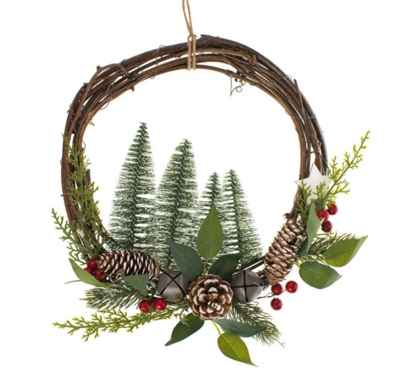 Coronita Decorativa de Craciun Brazi Conuri Clopote Berries Ø33cm