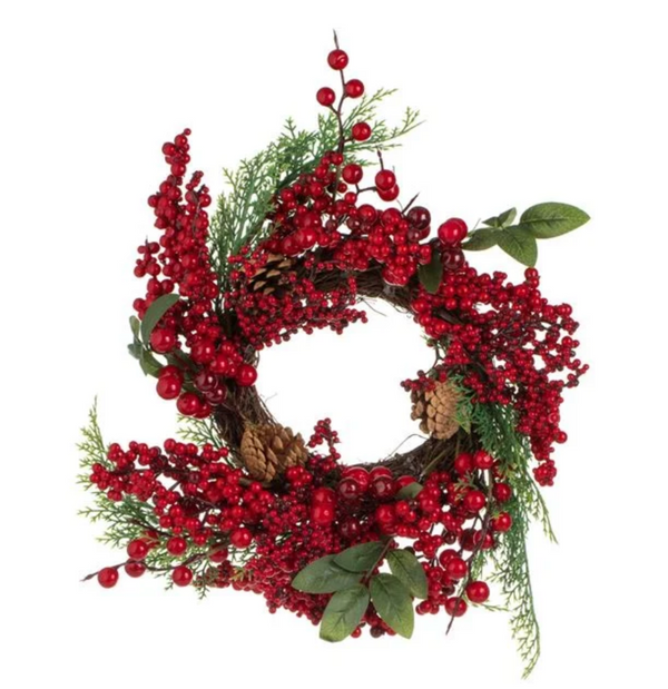 Coronita Decorativa de Craciun cu Pomusoare Conuri 40cm