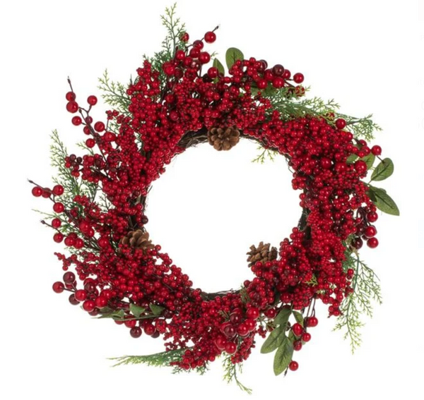 Coronita Decorativa de Craciun cu Pomusoare Conuri 50cm