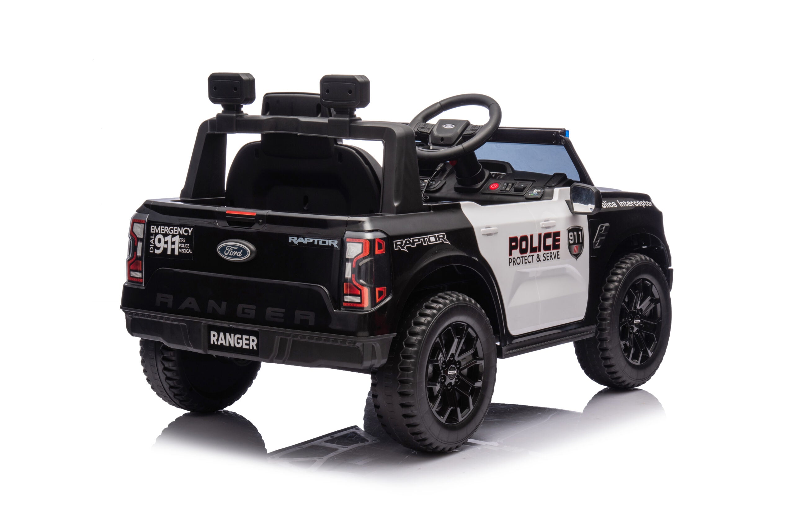 Masinuta Electrica pentru copii Ride-On, Ford Ranger Politie, Baterie Li-ION, Scaun de piele, 2-7 ani