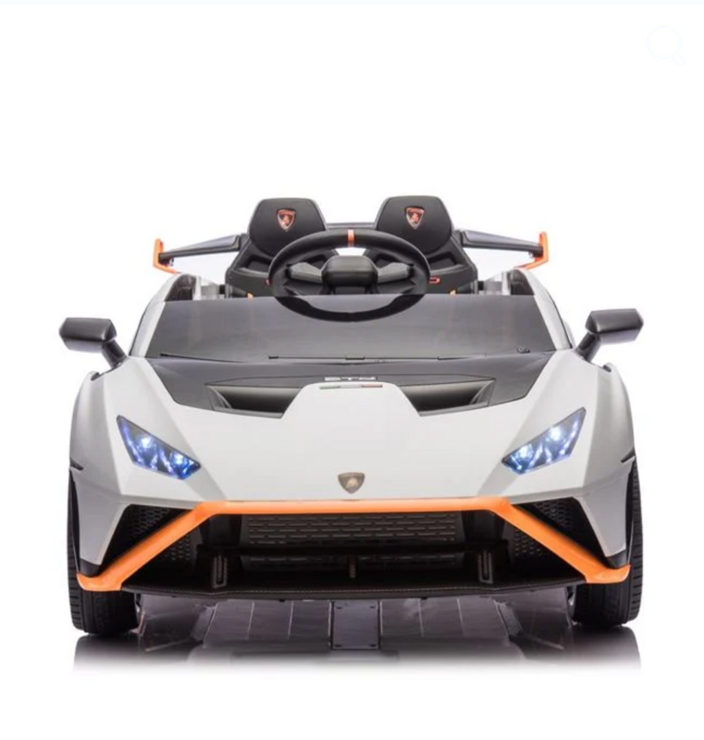 Masinuta Electrica 12V Lamborghini STO -Alba cu Telecomanda , recomandat pentru copii 3-8 ani