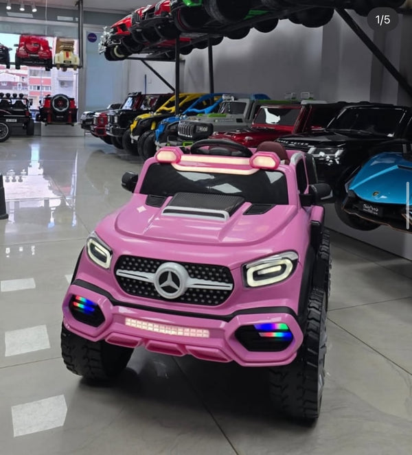 Mașină Electrică pentru Copii 1,5-8 ani Mercedes GLE Muzica, Lumini, Telecomandă, BT, 4 Motoare, 3 trepte de viteză - ROZ
